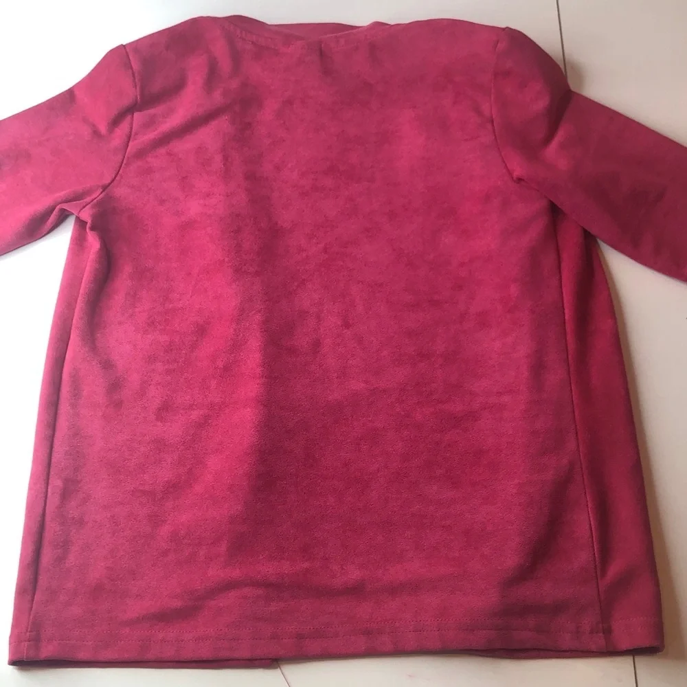 Mia Bella LOL Surprise Berry Faux Suede Soft Ruffle sleeve jacket Girls 7 EUC